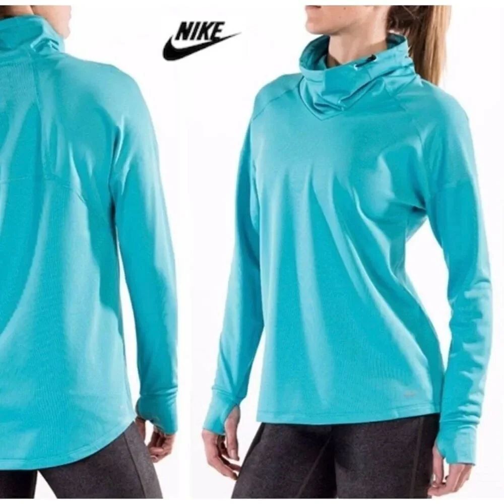 NIKE Women’s Relay Running Top Midweight Long Sleeve Funnel Neck Size XS